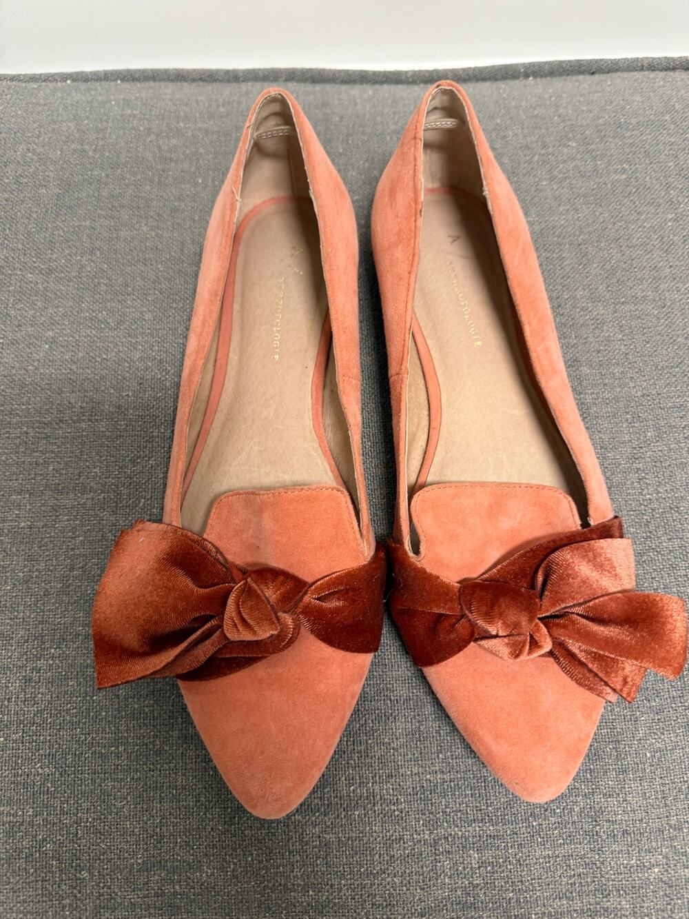 Anthropologie Alexandra Velvet Bow-tied Flats Shoes Women’s Size 9